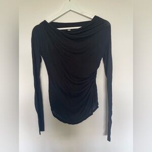 Anthropologie bordeaux black top